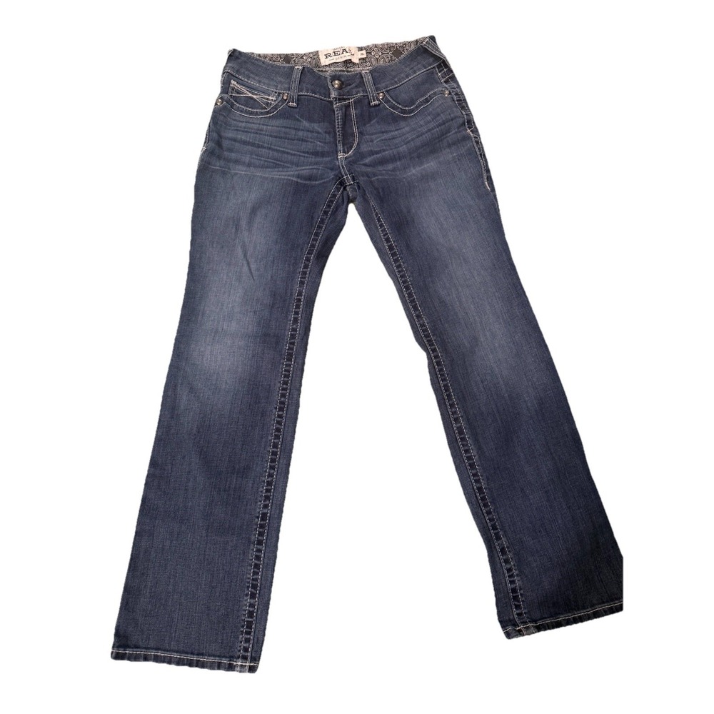 Women's Ariat REAL Denim  Entwined Wide Leg Western Style Jeans size 28s